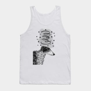 Dizzy Zoomies Borzoi ink dark design Tank Top